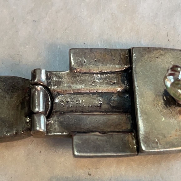 VTG Art Deco onyx and marcasite sterling articulated earrings pierced 2” - Picture 6 of 11